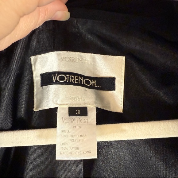 Votre Nom Paris Vintage Blazer Jacket Black FULLY LINED Designer Medium - Picture 7 of 11